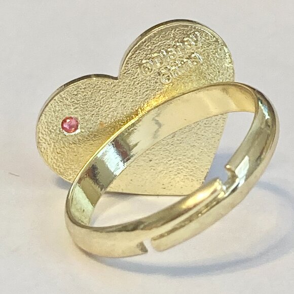 Vintage Disney Minnie Mouse Heart Ring Size 7 8 Signed Adjustable Red Enamel - Picture 6 of 12